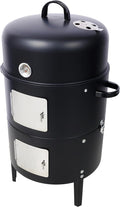 17 Inch Charcoal Smoker Grill, Heavy Duty Vertical BBQ Smoker by XINONE