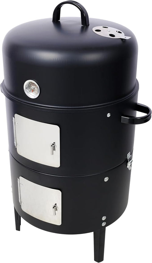 17 Inch Charcoal Smoker Grill, Heavy Duty Vertical BBQ Smoker by XINONE