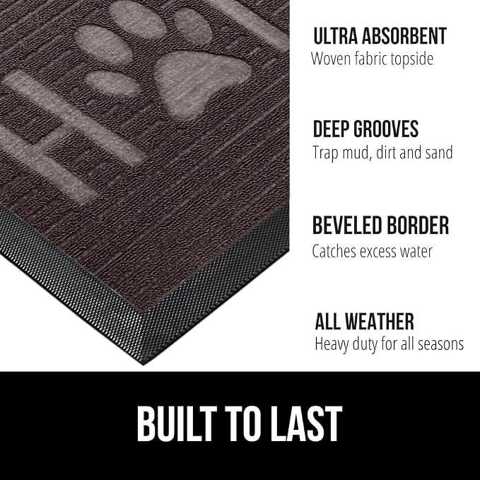 GORILLA GRIP 100% Waterproof All-Season WeatherMax Doormat US Designed Natural - Image 2