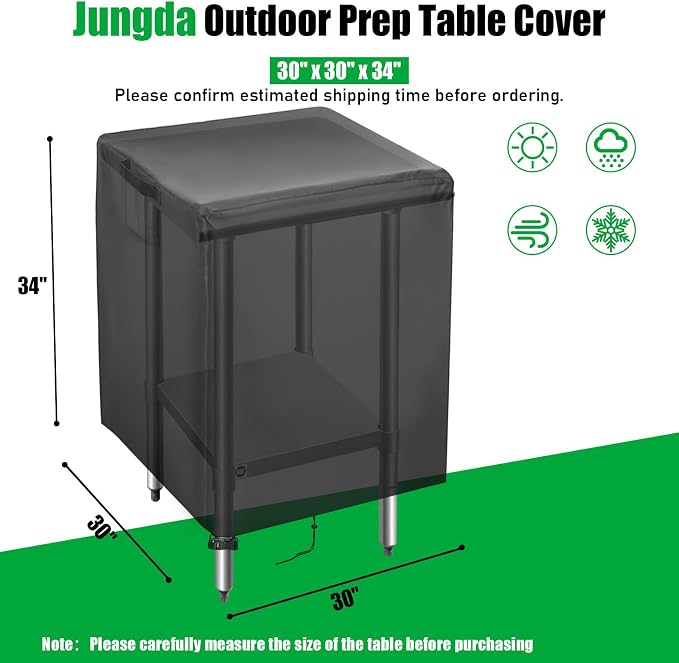 Outdoor Prep Table Cover, 30 Inch Waterproof Stainless Steel Food Table Cover - Image 2
