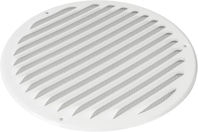 Repa Market 8 Inch Round Air Vent Cover/White Galvanized Steel Louvered Grill - Image 9