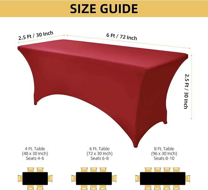6-Pack 6ft Spandex Table Covers - Image 4