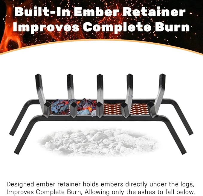 Heavy-Duty Steel Fireplace Grate - Image 3