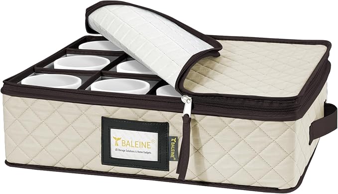 BALEINE China Storage Containers, Sturdy Quilted Wine Glass Storage, Plate by BALEINE