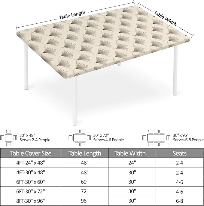Rectangle Table Cloth Cover Waterproof Elastic Fitted Polyester Fitted - Image 2