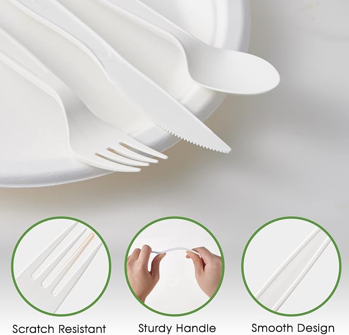ECOLipak 100% Compostable Forks 150 Pack, 7 Inch Large Size Biodegradable - Image 5