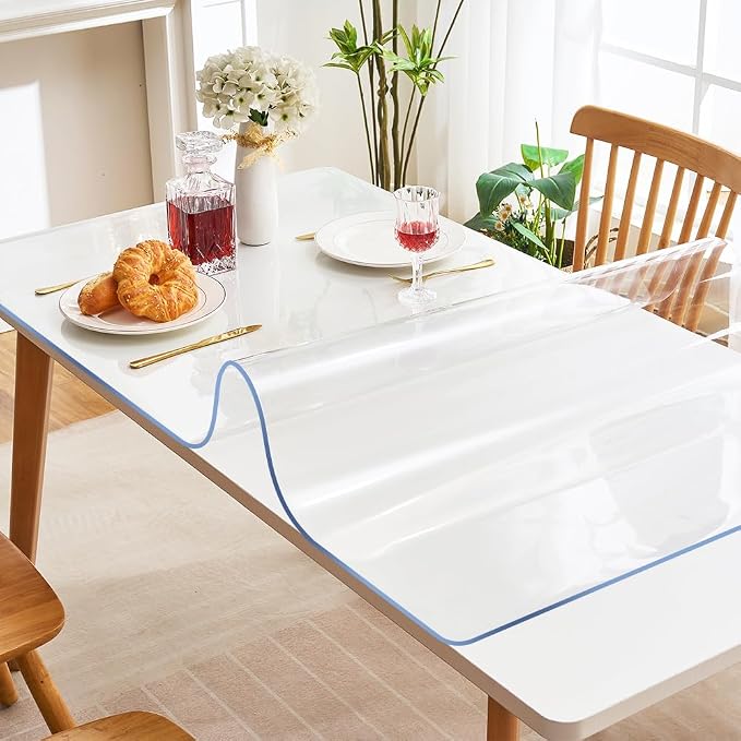 39.4x79 in Clear Table Protector Plastic PVC Tablecloths Refrigerator Top - Image 5
