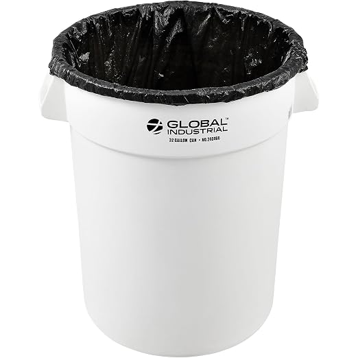 Global Industrial Commercial Round Trash Can, 32 Gallon Capacity, Plastic - Image 2