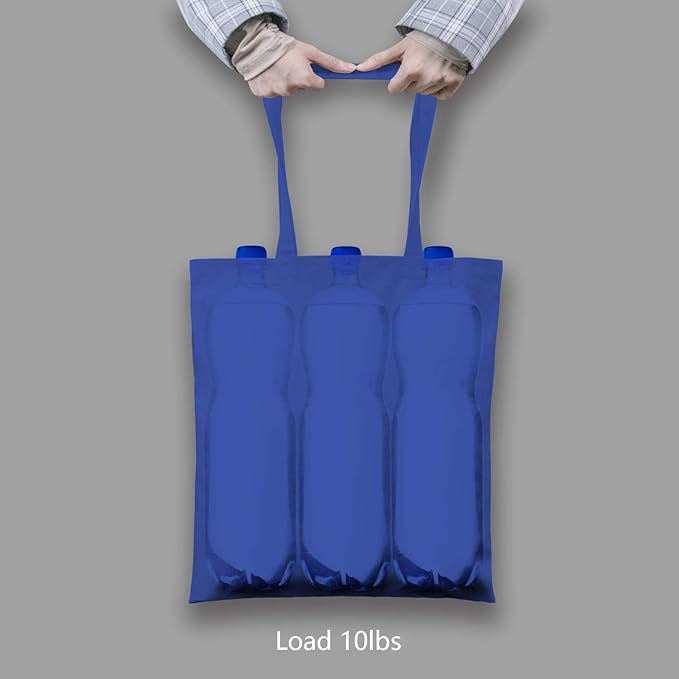 TOPDesign 6-Pack Economical 16"x15" Blue Cotton Tote Bag, Lightweight Medium - Image 6