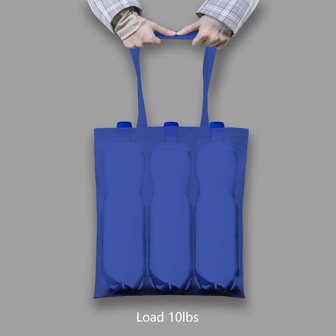 TOPDesign 24-Pack Economical 16"x15" Blue Cotton Tote Bag, Lightweight Medium - Image 6