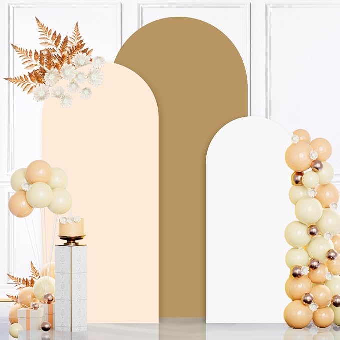 MODFUNS Mixed Color Arch Backdrop Covers 4ft 5ft 6ft Khaki Beige White Spandex - Image 5