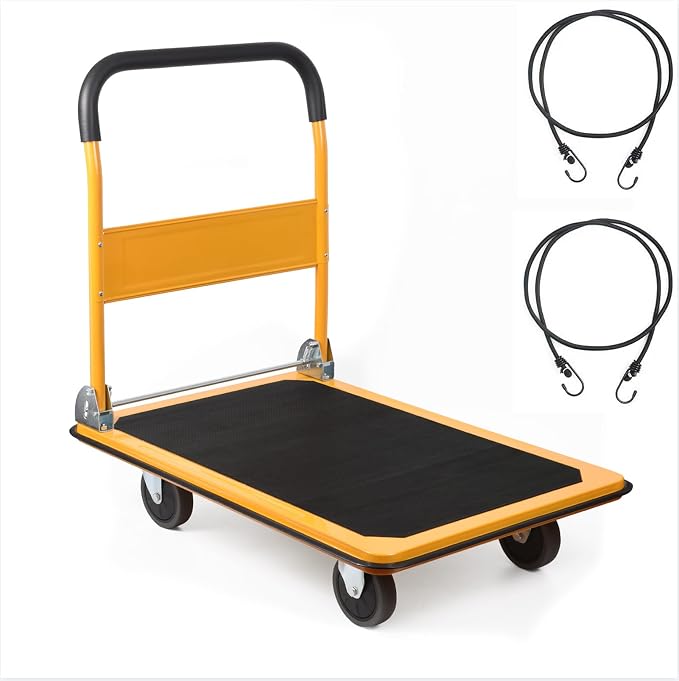 LEADALLWAY Platform Truck Large Size 880lbs Foldable Push Cart by LEADALLWAY