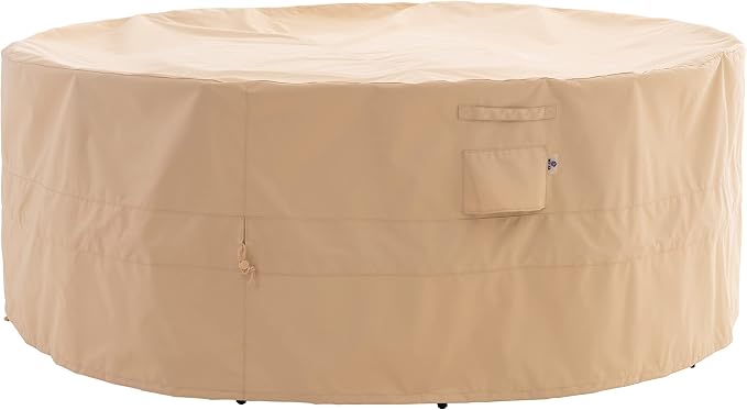 WJ-X3 Round Patio Furniture Cover, Waterproof, UV Resistant, Anti-Fading by WJ-X3