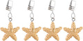 TwoFish Home Set of 4 Yellow Starfish Resin Tablecloth Weights Clips Yellow by TwoFishHomeFashionLLC