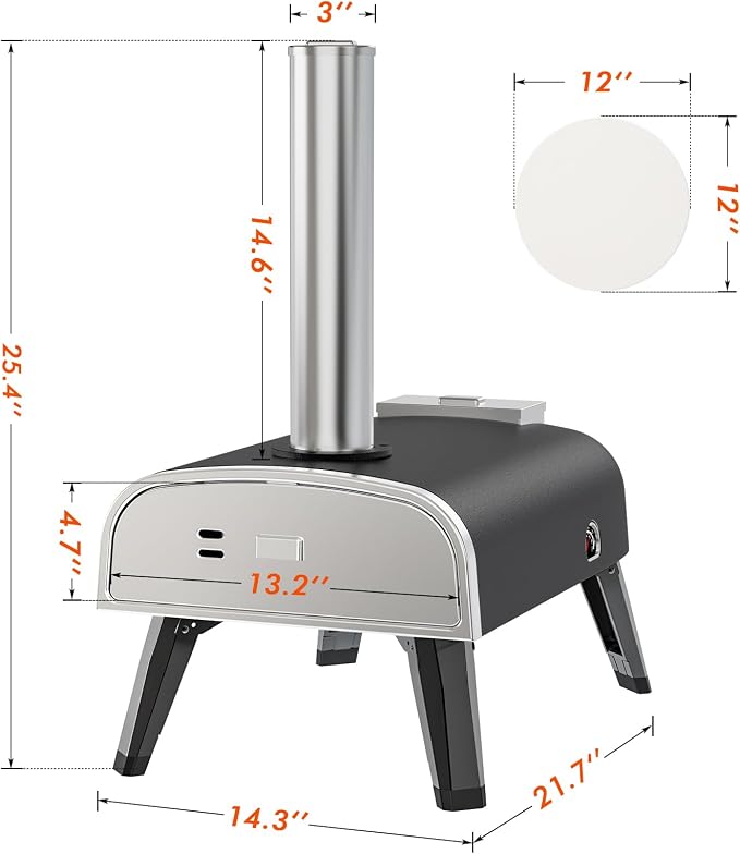 Outdoor Pizza Oven aidpiza 12" Wood Pellet Pizza Ovens - Image 9