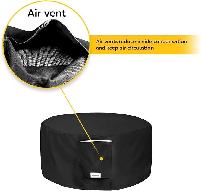 Seal Skin Covers Outdoor Fire Pit Cover – Round 32” Dia X 16”H, Heavy Duty - Image 4