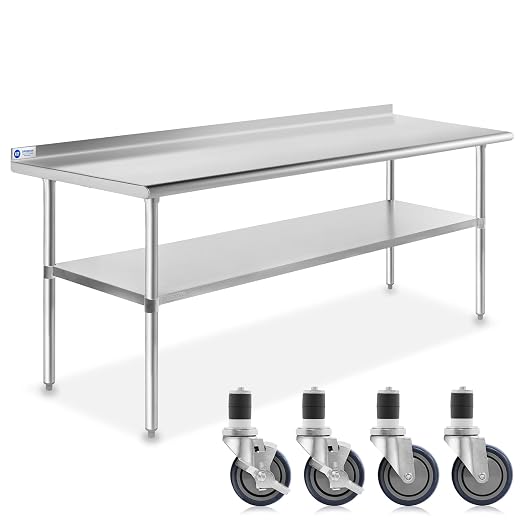 GRIDMANN Stainless Steel Table 72 in. x 30 in., NSF Commercial Kitchen Prep & by GRIDMANN