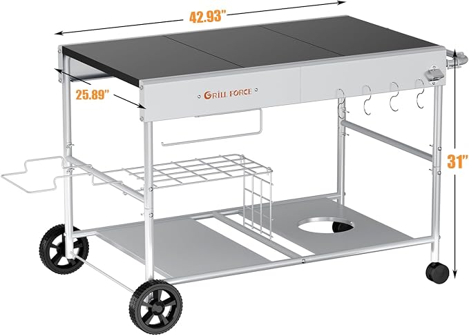 Outdoor Pizza Oven Table for Ninja Woodfire, Portable Grill Cart & Food Prep - Image 6