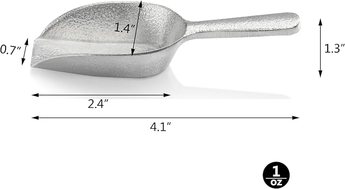 New Star Foodservice 34622 Cast Aluminum Flat Bottom Utility Scoop, Extra Small - Image 3