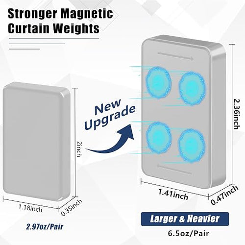 16 Pcs Outdoor Curtain Weights, 8 Pairs Upgrade to Heavier Magnetic Drapery - Image 2