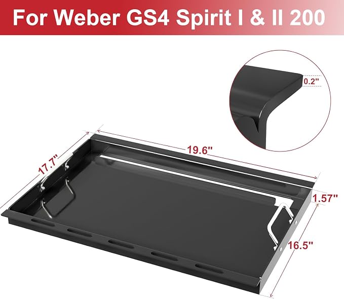 Full Size Griddle Insert for Weber Spirit 200 Series Gas Grill, Flat Top - Image 4