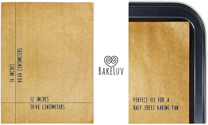 BAKELUV Kraft Brown Parchment Paper Sheets 12x16” | 200 Pcs | Non-Stick Precut - Image 4