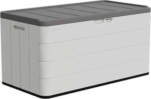 100 Gallon Plus Resin Deck Box, Waterproof Outdoor Storage Box by Unknown
