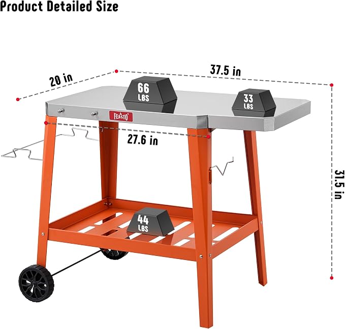 Movable Outdoor Grill Table Cart, Pizza Oven Stand - Image 3