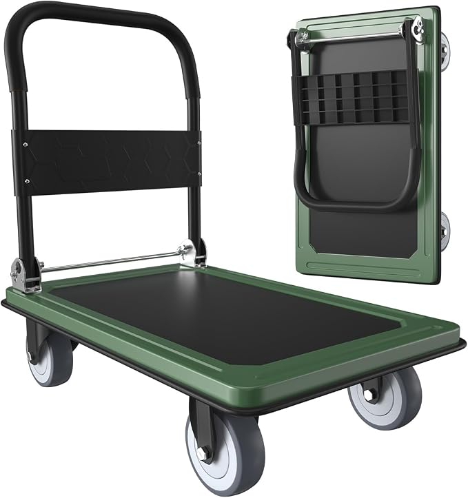 WUD Push Cart, Folding Mobile Platform Trolley, Thickened and Reinforced by WUD