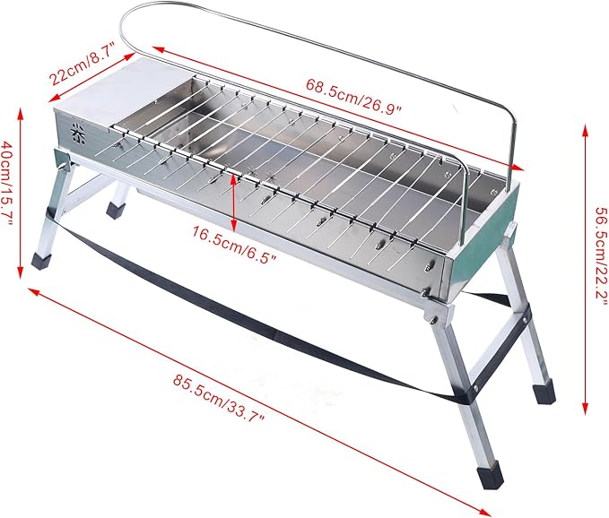 Automatic Rotating Electric BBQ Grill Foldable Kabob Grill Stainless Steel - Image 2