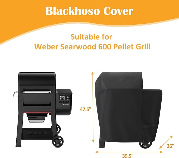 Grill Cover for Weber Searwood 600 Pellet Grill, 600D Waterproof 3400145 Weber - Image 2