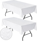 Nasitos 2 Pack White Table Cloth Rectangle 60x84''-4Ft Waterproof Plastic Table by Nasitoshomedecor