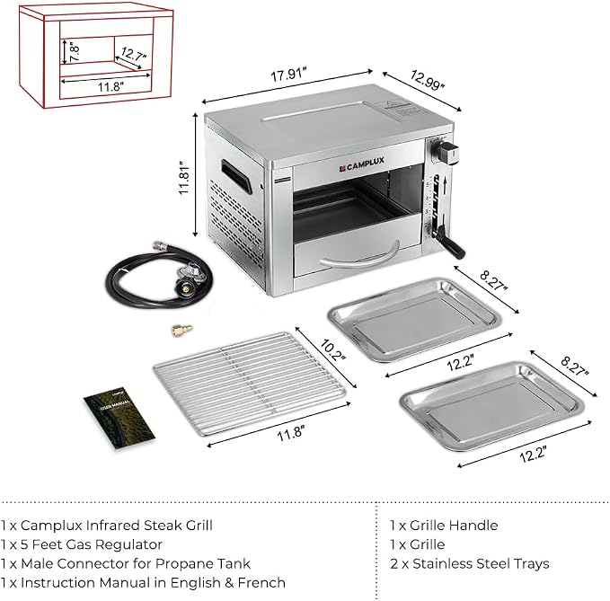Camplux Propane Infrared Steak Grill, 1600℉ Fast Efficient Heating Outdoor - Image 8