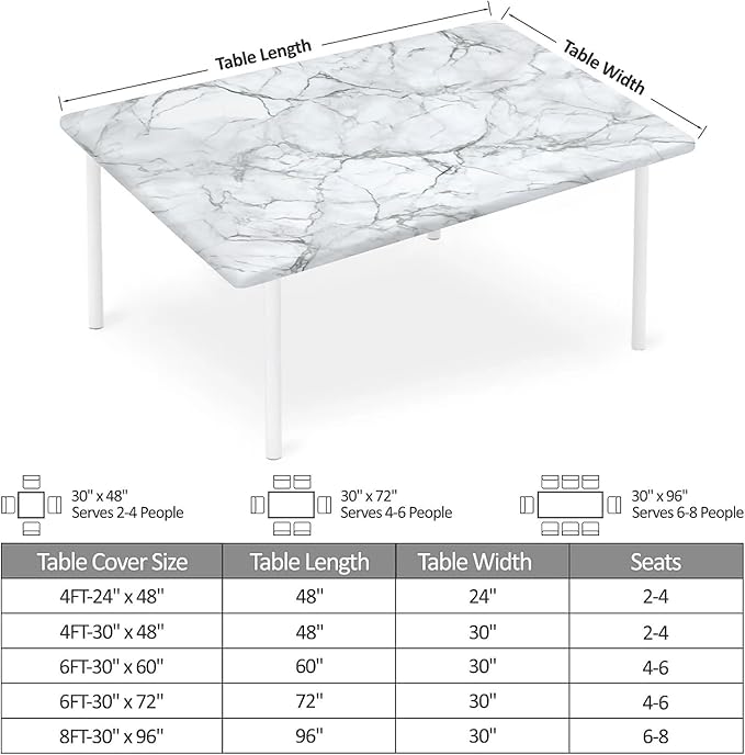Rectangle Table Cloth Cover Waterproof Elastic Fitted Polyester Fitted - Image 2