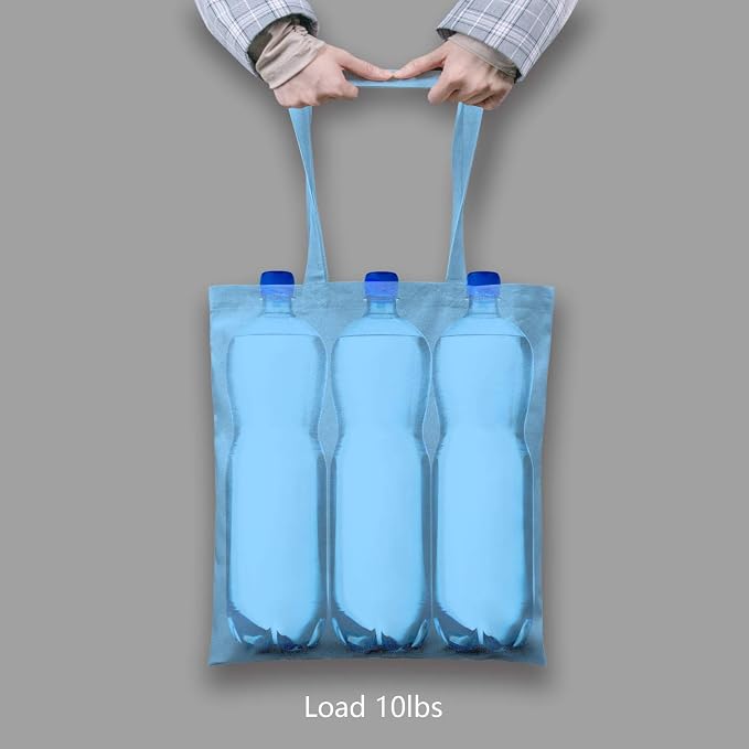 TOPDesign 6-Pack Economical 16"x15" Baby Blue Cotton Tote Bag, Lightweight - Image 6