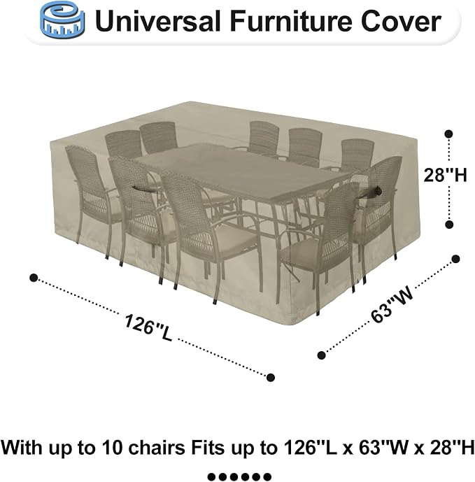 OutdoorLines Outdoor Waterproof Patio Table Furniture Set Covers - Image 2