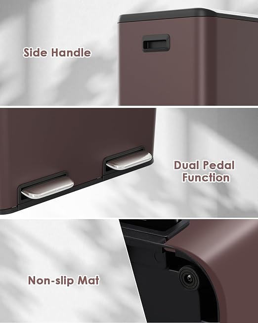 Arlopu 16Gal Dual Trash Can w/2 Built-in Box - Image 7