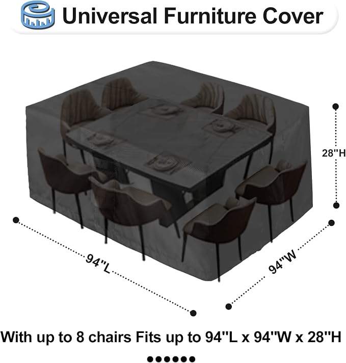 OutdoorLines Outdoor Waterproof Patio Table Furniture Set Covers - Image 2