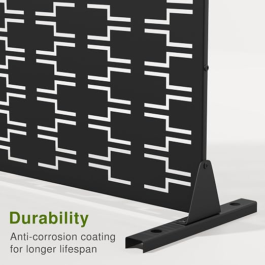 Casaphoria 72" H x 47" W Metal Outdoor Privacy Screen, Freestanding Decorative - Image 5
