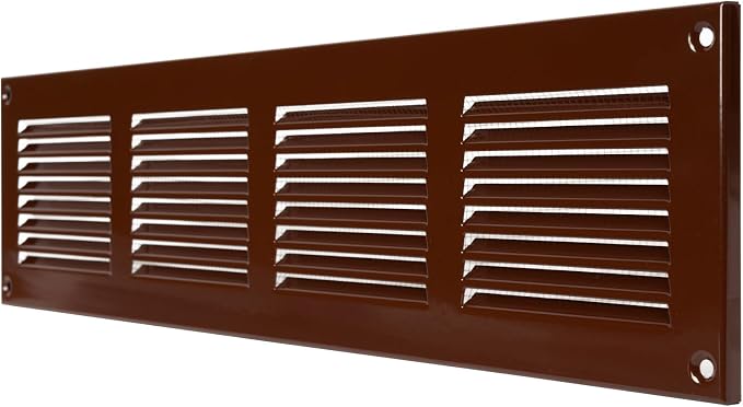 Repa Market Air Vent Cover 16x4 Inch Brown Galvanized Steel Louvered Grill Cover - Image 7
