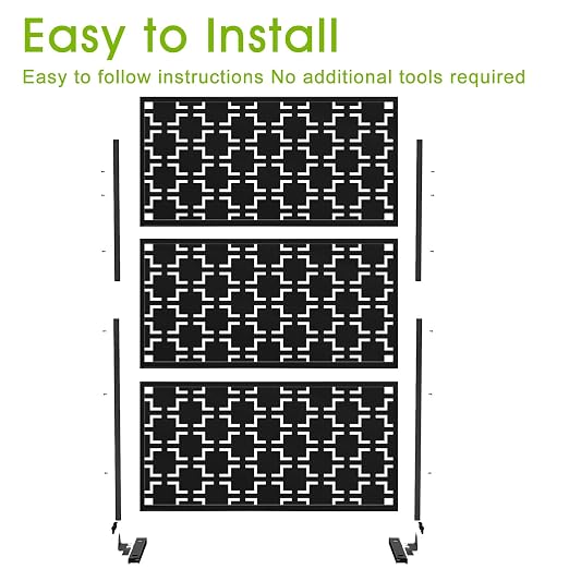 Casaphoria 72" H x 47" W Metal Outdoor Privacy Screen, Freestanding Decorative - Image 6