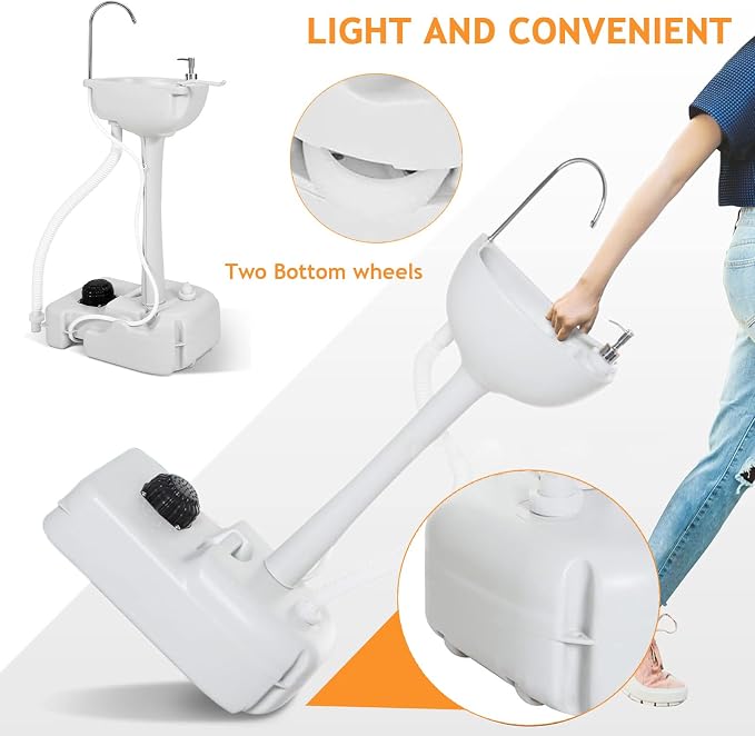 Portable Hand Washing Station, Camping Sink Wash Hand Basin - Image 6
