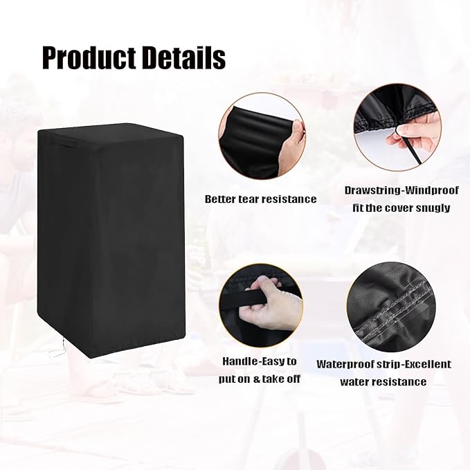 Smoker Cover Fit for Kingchii Vertical Charcoal Smoker BBQ Grill, Waterproof - Image 4