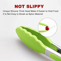 BBQ Tongs 4-Pack, Green Silicone, Heat Resistant to 500°F