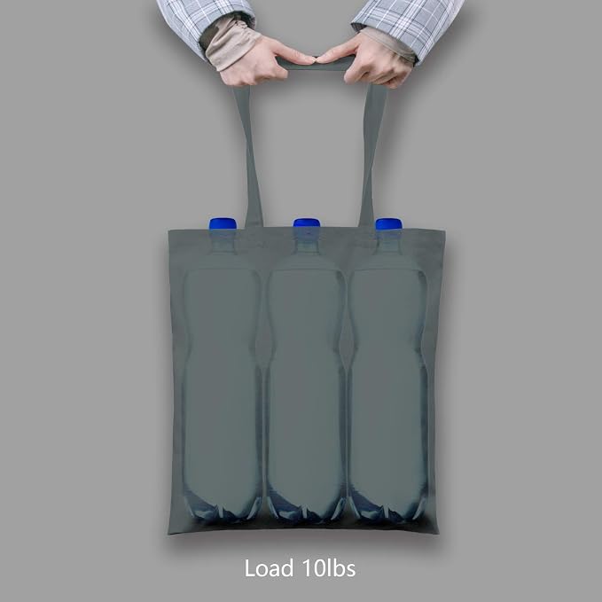 TOPDesign 24-Pack Economical 16"x15" Grey Cotton Tote Bag, Lightweight Medium - Image 6