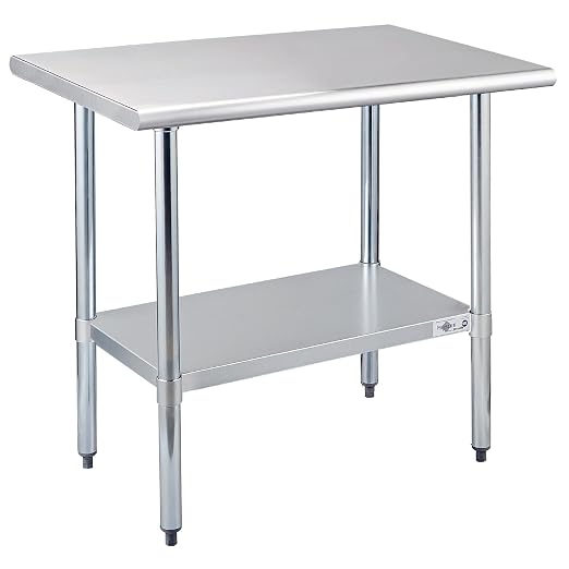 Profeeshaw Stainless Steel Prep Table 36x24 Inch NSF Commercial Work Table by Profeeshaw