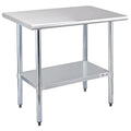 Profeeshaw Stainless Steel Prep Table 36x24 Inch NSF Commercial Work Table by Profeeshaw
