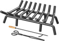Fireplace Grate 24 Inch with 8 Support Legs, Round Solid Steel Heavy Duty by Jusgym