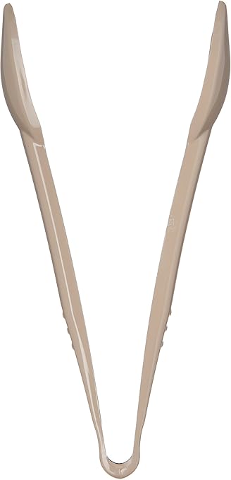 Tongs, 9-Inch Beige Plastic Salad Tongs, Pack of 12