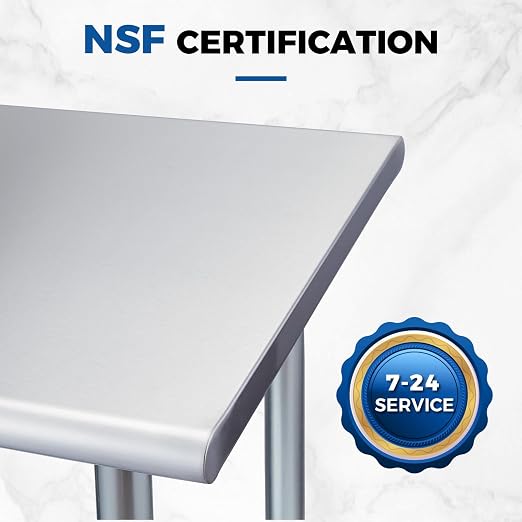 Profeeshaw Stainless Steel Prep Table 30x24 Inch NSF Commercial Work Table - Image 6
